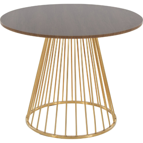 Canary Cosmo Dining Table in Gold & Walnut Wood